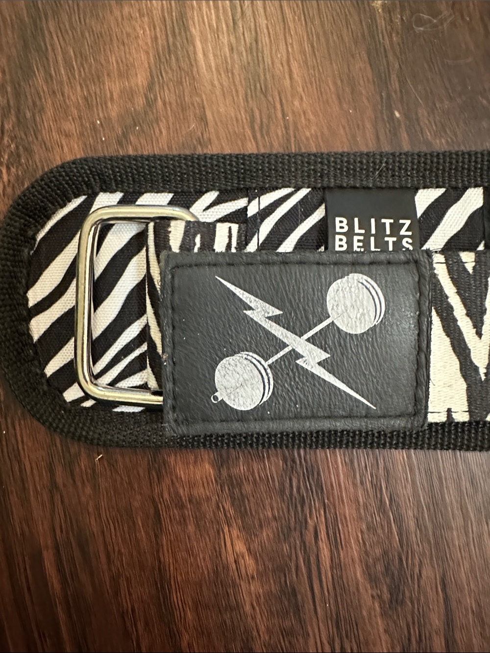 Blitz Belts Zebra Print Adjustable  - Black & White lifting belt